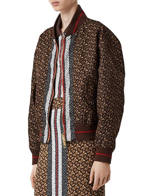 burberry monogram stripe print bomber jacket|burberry hooded jacket.